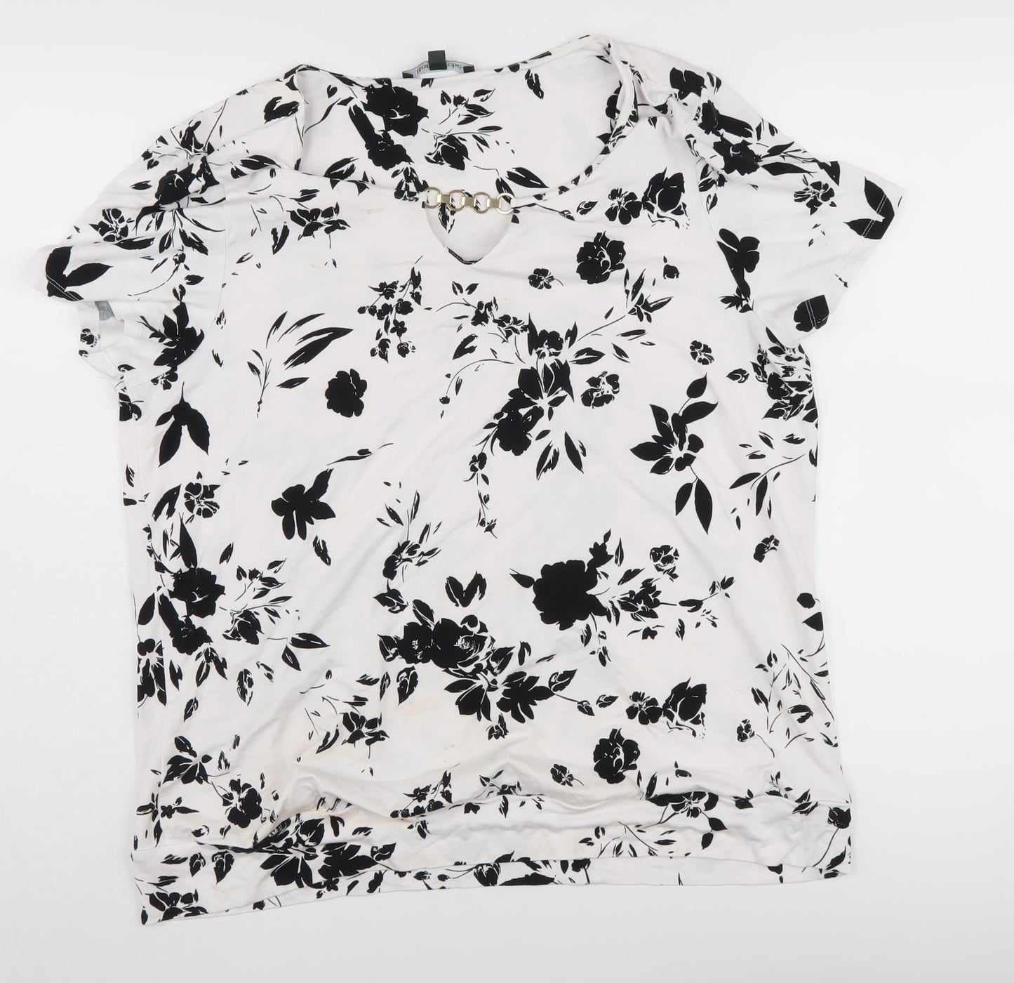 Bonmarché Women's White Floral T-Shirt Size 18