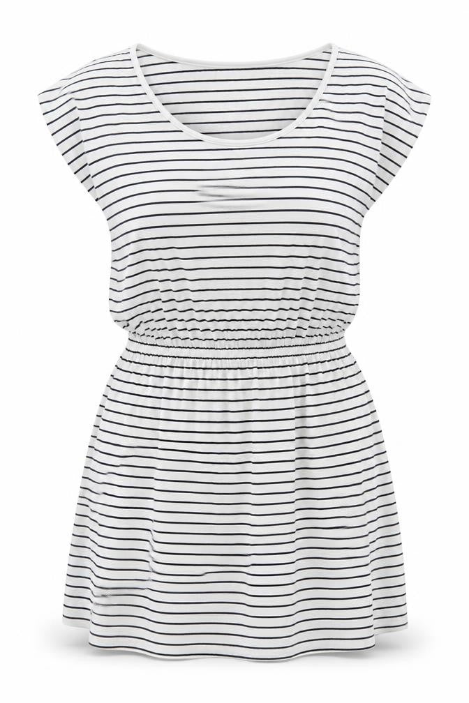 French Connection Women's White Striped Basic T-Shirt