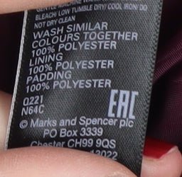 Marks and Spencer Women's Red Puffer Coat Size 8