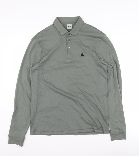 ASOS Men's Green Classic Long Sleeve Polo Shirt S