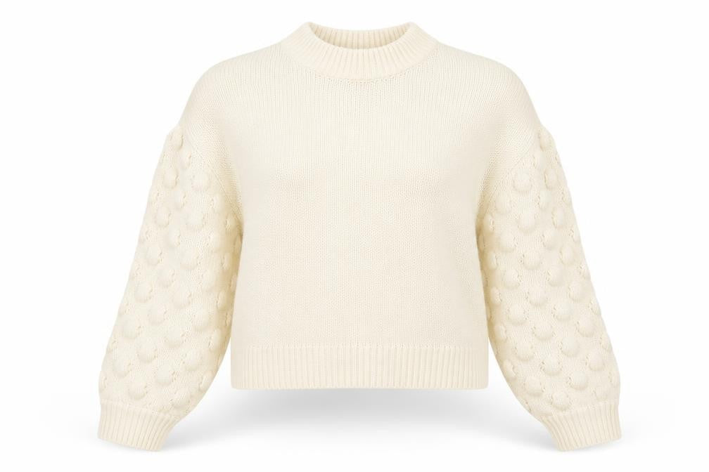 H&M Women's White Chunky-Knit Jumper, Size S