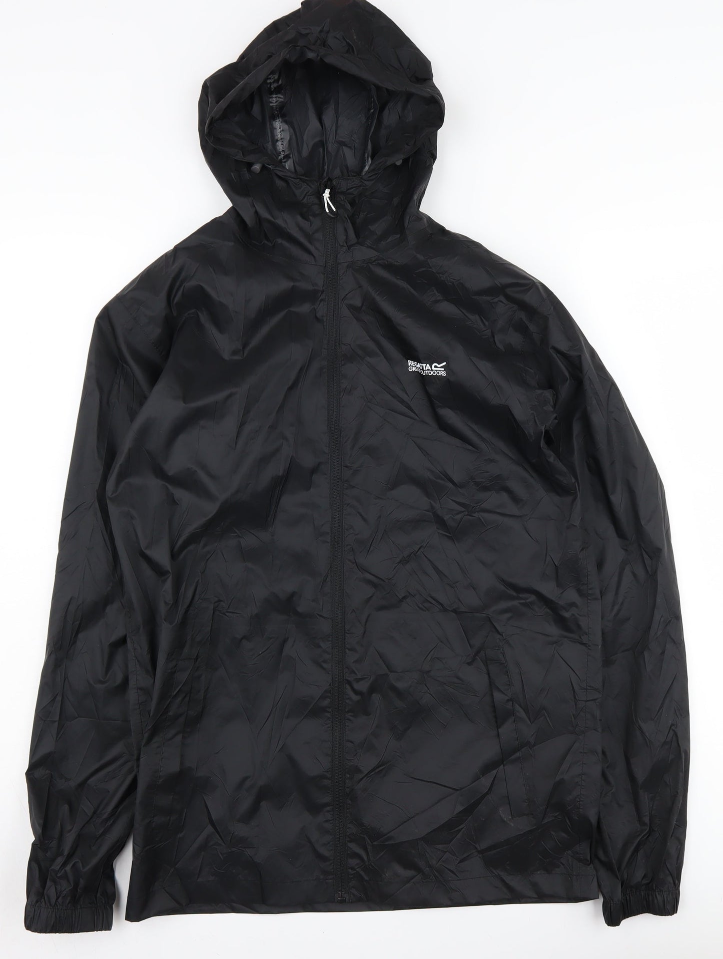 Regatta Men’s Black Hooded Windbreaker Jacket Size S