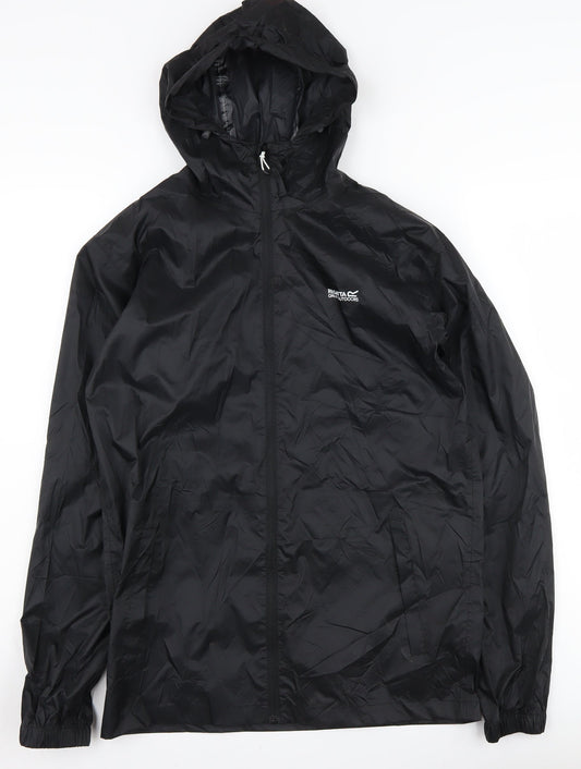 Regatta Men’s Black Hooded Windbreaker Jacket Size S