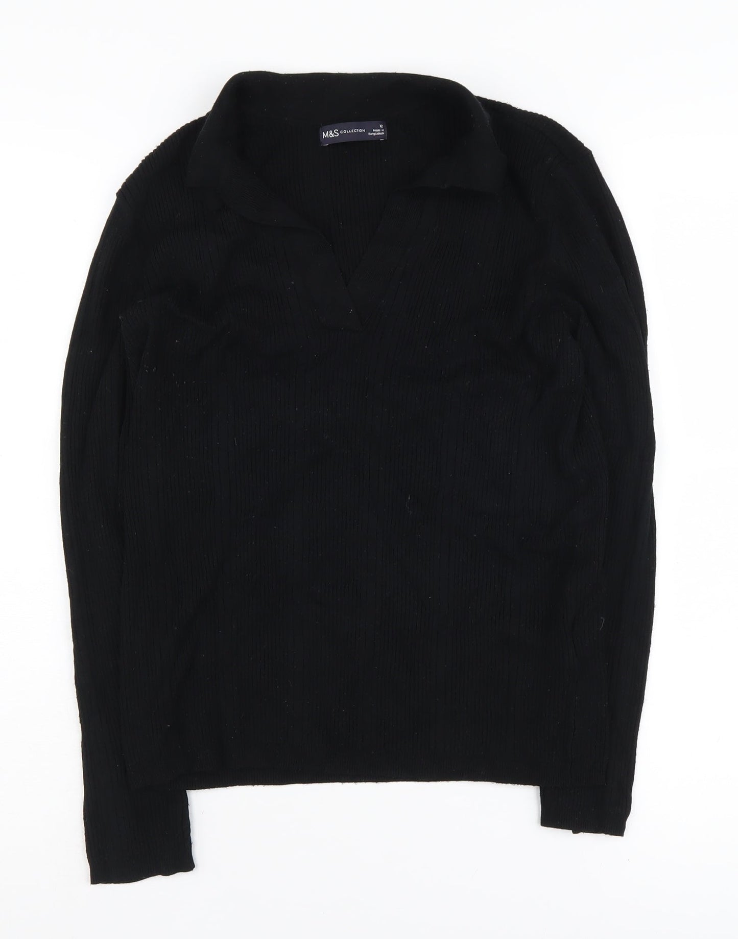 Marks and Spencer Women's Black V-Neck Pullover Jumper, Size 12