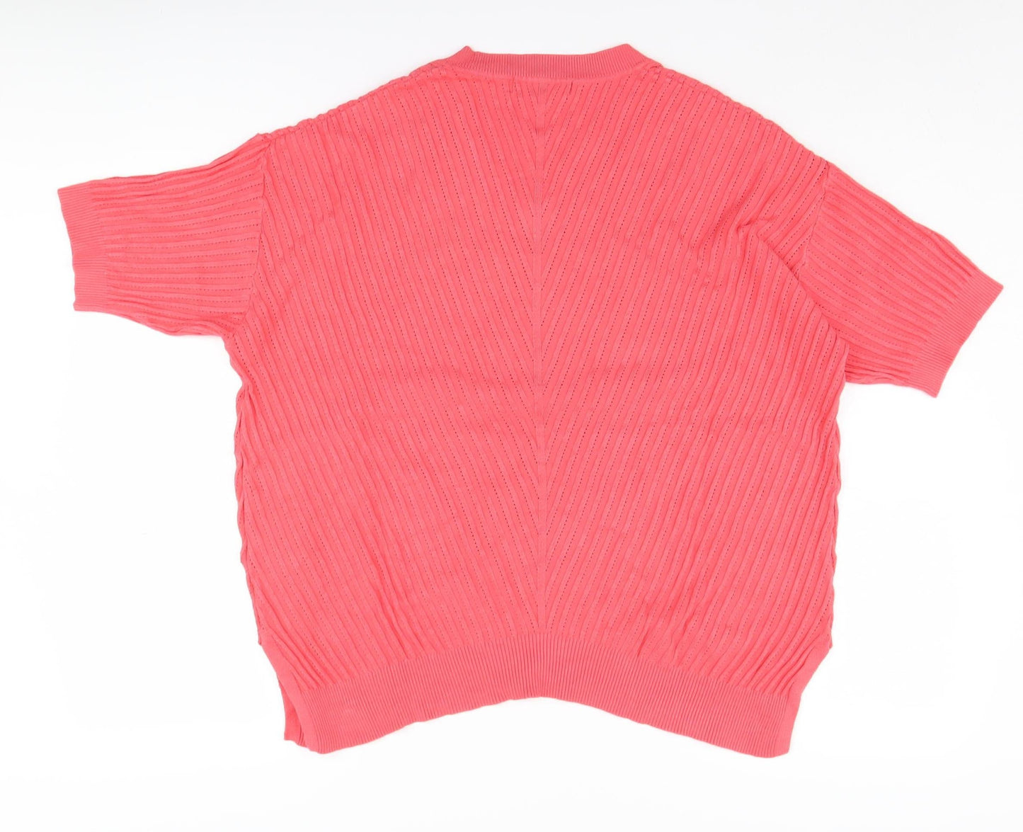 Marks and Spencer Women's Pink V-Neck Pullover Jumper M