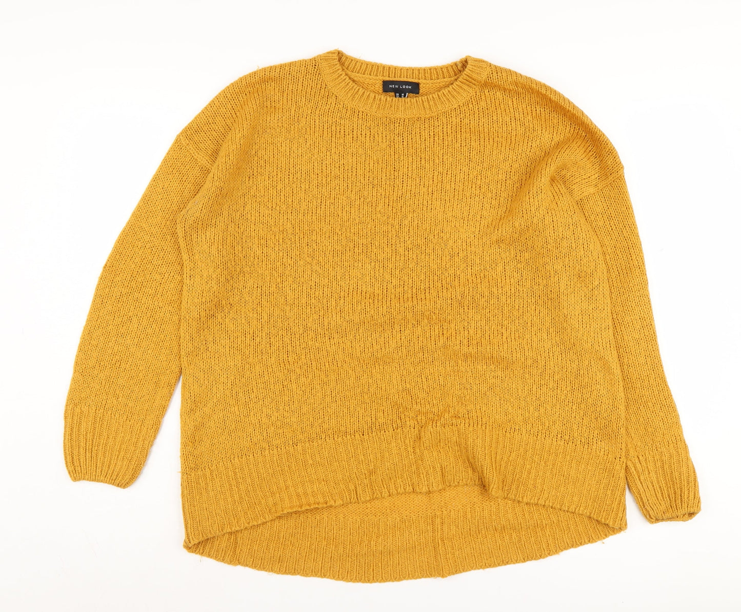 New Look Women's Yellow Chunky Knit Pullover Jumper, Size M