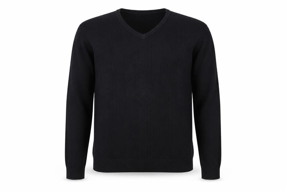 Marks & Spencer Men's Black V-Neck Jumper L