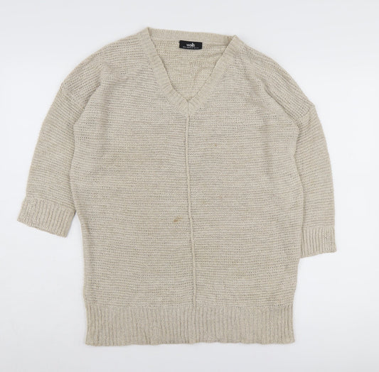 Wallis Women's Beige V-Neck Cardigan M