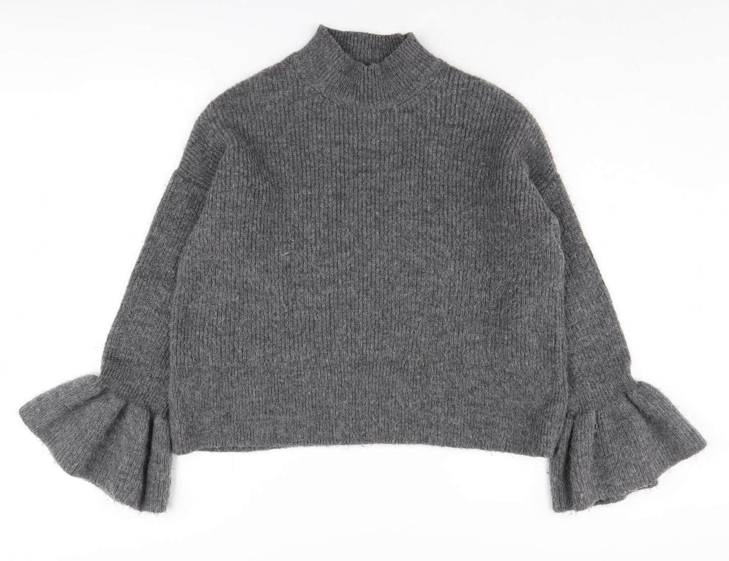 Marks and Spencer Women's Grey Mock Neck Pullover Jumper