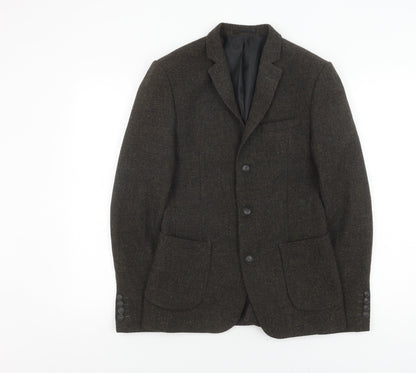 Additional front view of ASOS Men’s Brown Slim Fit Blazer, size 34R
