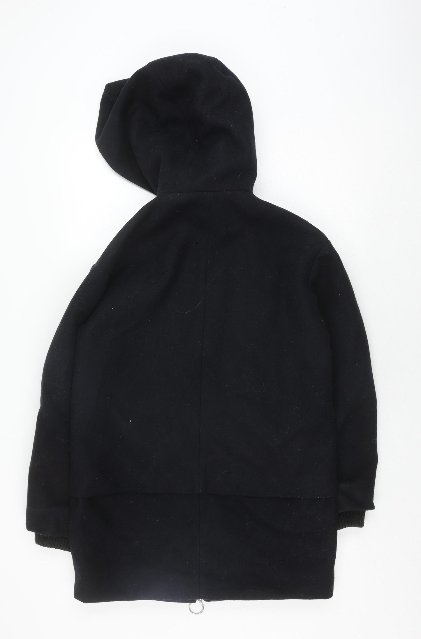 Topshop Black Hooded Women's Jacket Size 8 Zip Casual