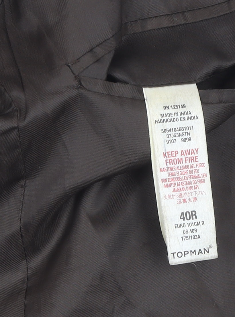 Topman Men's Grey Wool Blend Blazer Size 40R