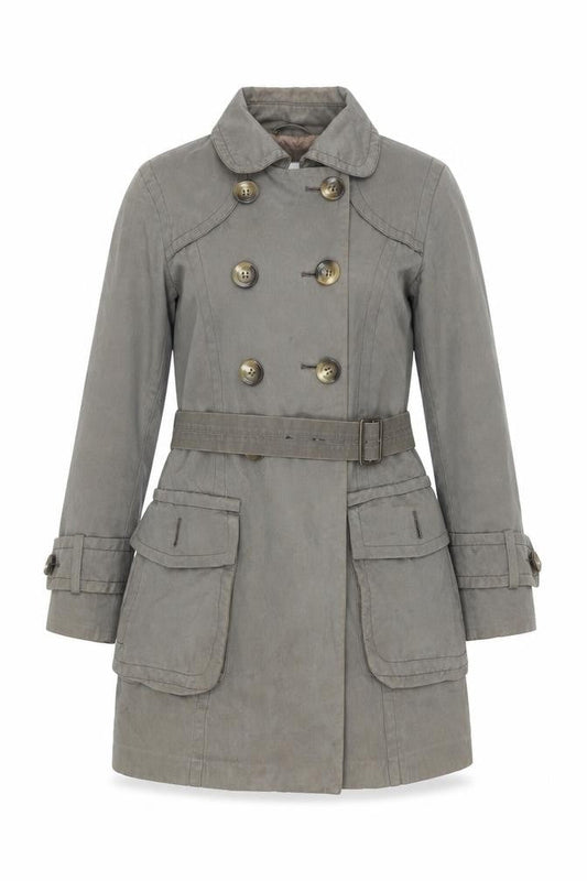 Zara Women's Grey Trench Coat S Classic Belted