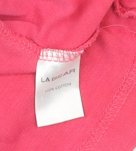 LA Gear Women's Pink Cotton T-Shirt, Size 10, Casual