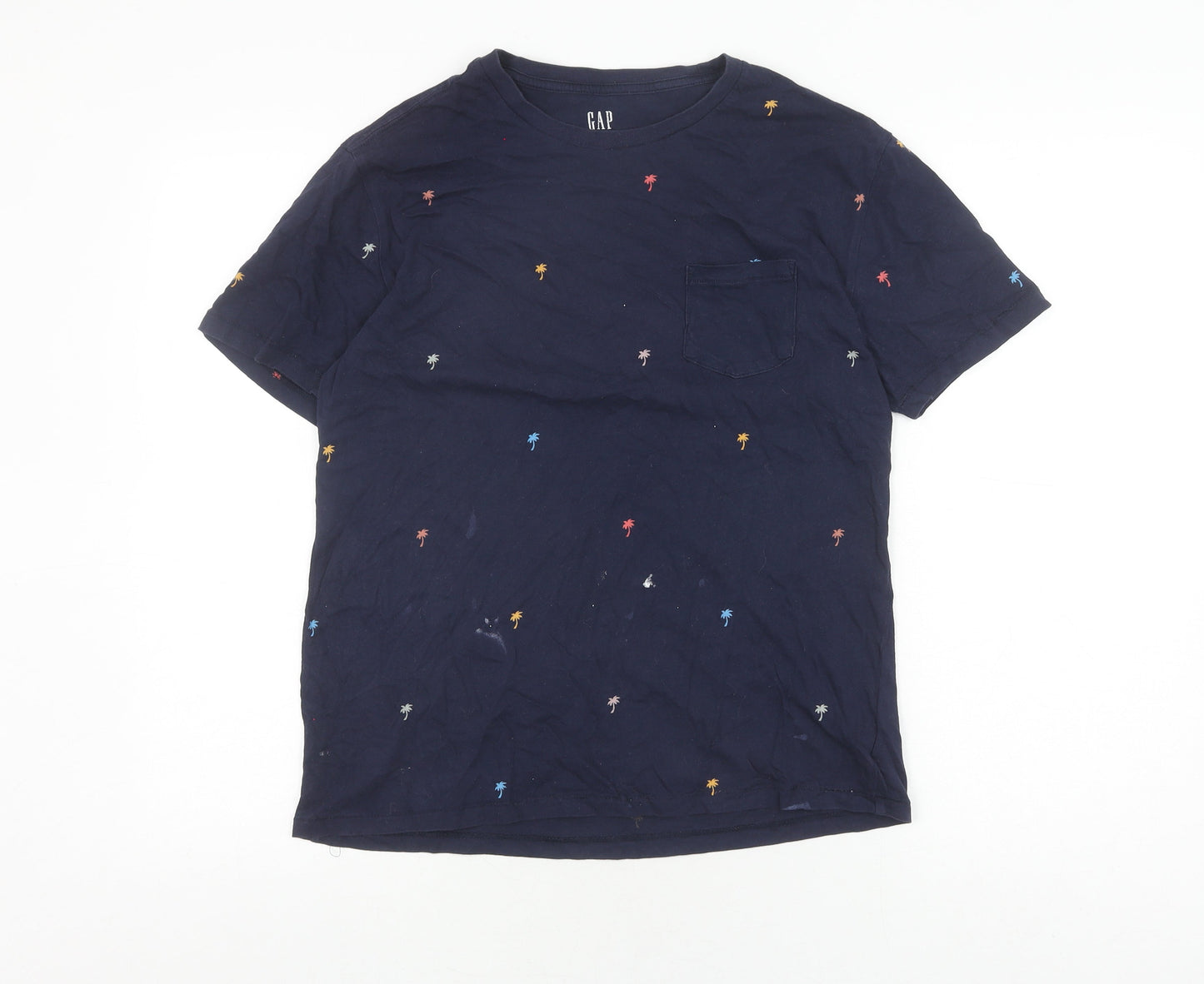 Gap Men's Blue Graphic Print Crew Neck T-Shirt M