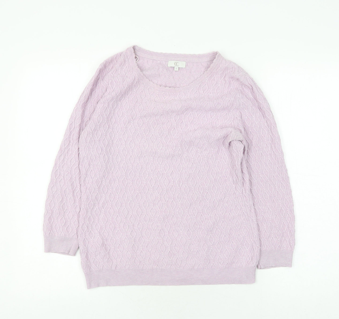 CC Women's Ivory Pullover Jumper Size S Cable-Knit