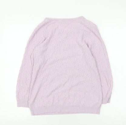 Country Casuals Women's Ivory Pullover Jumper Size S Cable-Knit