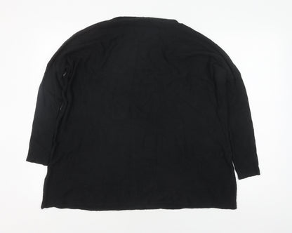 QED London Women's Black L Sequin Pullover Jumper