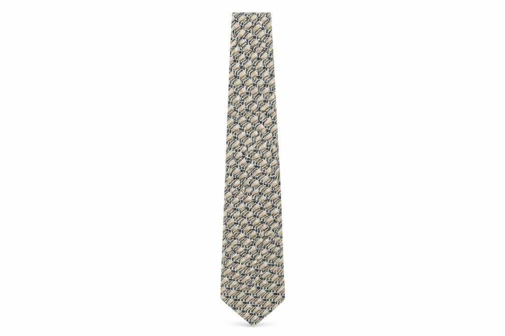 Michelsons Men's Silk Geometric Beige Designer Tie