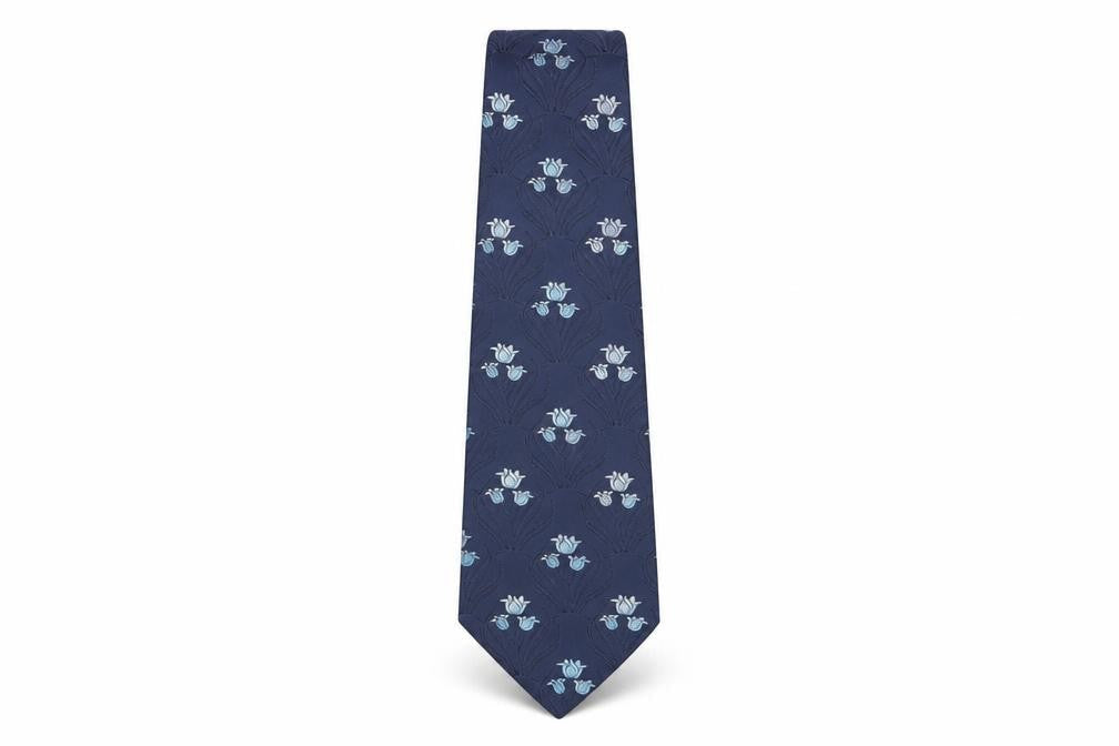 Marks & Spencer Men's Blue Floral Silk Tie