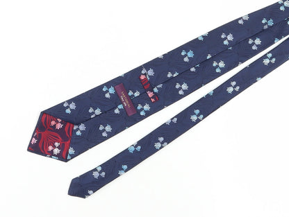 Marks & Spencer Men's Blue Floral Silk Tie