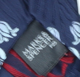 Marks & Spencer Men's Blue Floral Silk Tie