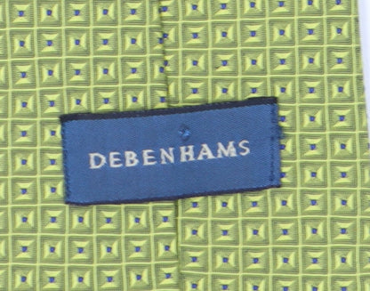 Debenhams Green Geometric Slim Silk Tie for Men