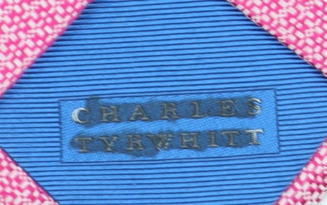 Charles Tyrwhitt Men's Pink Silk Geometric Designer Tie