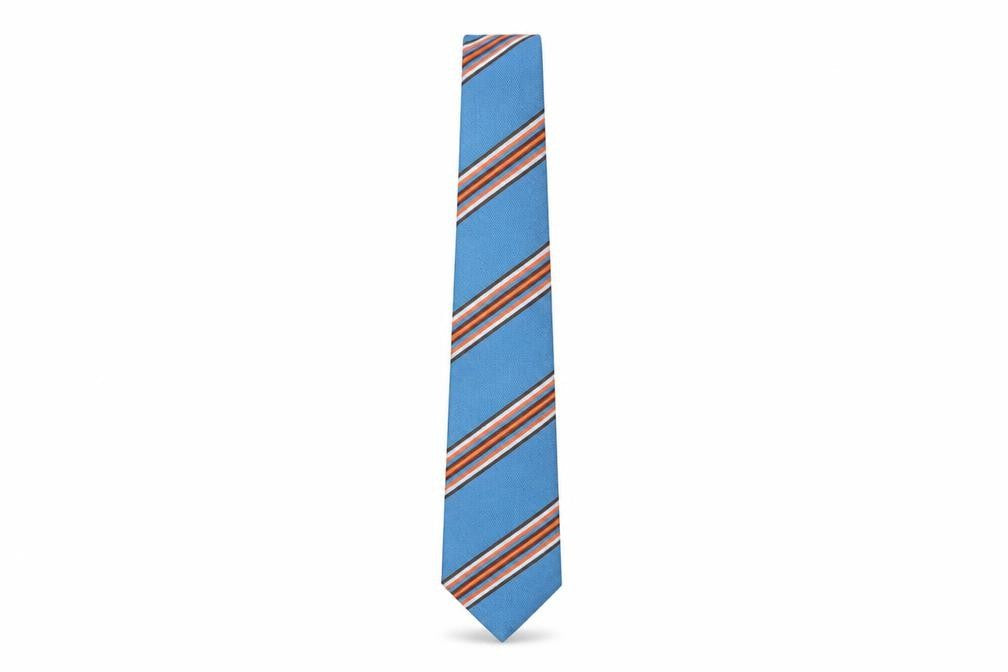 Henry Mole & Sons Men's Blue Silk Striped Tie