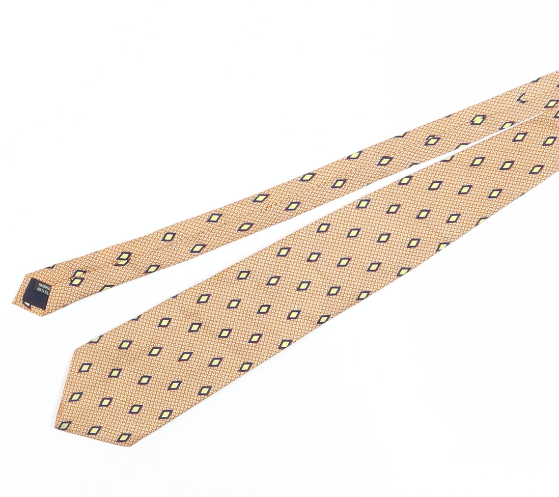Fox & Chave Men's Bronze Silk Geometric Tie One Size