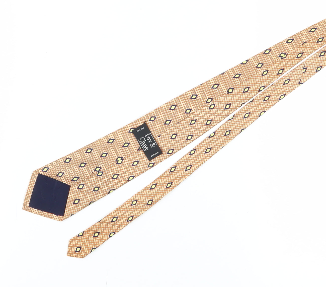 Fox & Chave Men's Bronze Silk Geometric Tie One Size