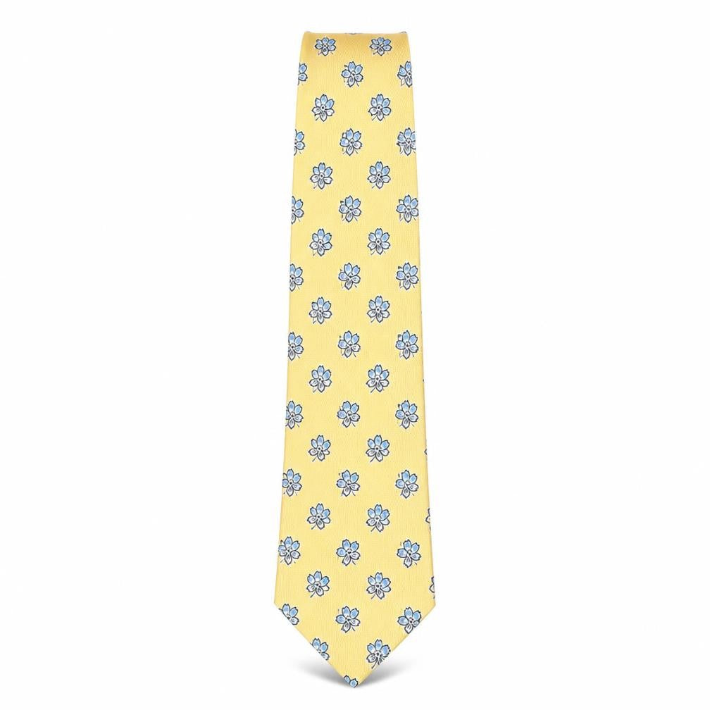 Off The Cuff Men’s Yellow Floral Silk Tie