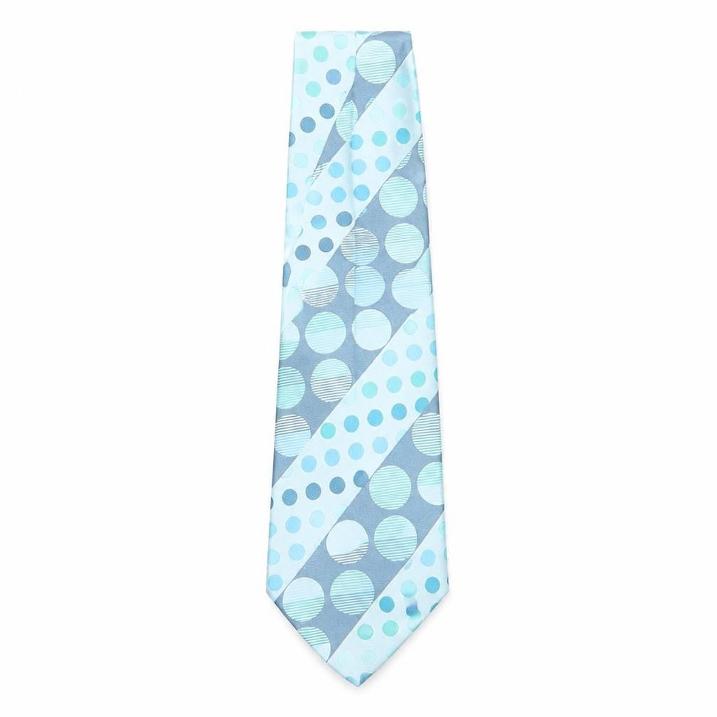 Jane T Exclusive Men's Blue Polka Dot Silk Tie, Handmade