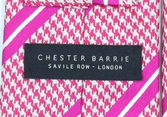 Chester Barrie Pink Silk Houndstooth Men's Tie