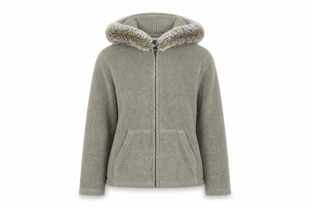Marks & Spencer Green Fleece Hooded Jacket, Size 12