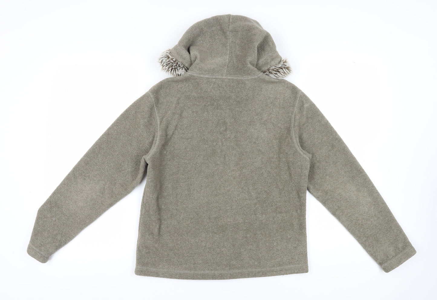 Marks and Spencer Green Fleece Hooded Jacket, Size 12