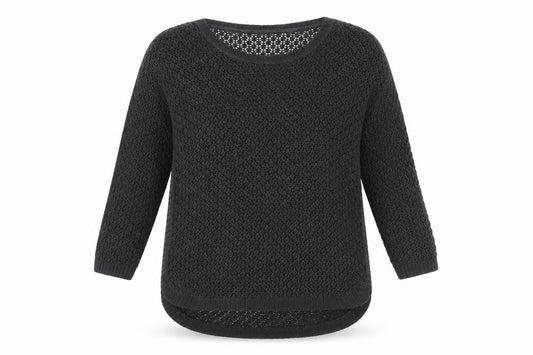 FatFace Women's Black Open-Knit Pullover Jumper Size 6