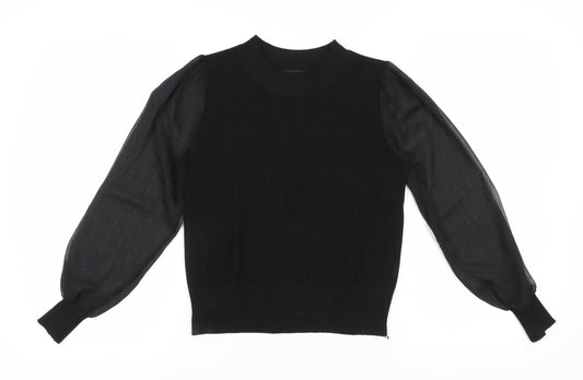 QED London Women's Black Balloon Sleeve Jersey