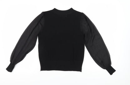 QED London Women's Black Balloon Sleeve Jersey
