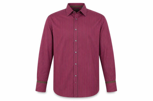 Ted Baker Men's Pink Striped Dress Shirt Long Sleeve 17