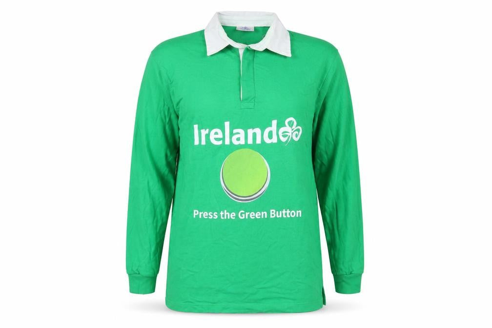 Front Row Green Polo Long Sleeve Unisex Medium Casual