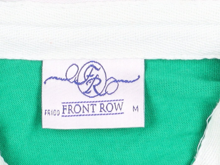 Front Row Green Polo Long Sleeve Unisex Medium Casual