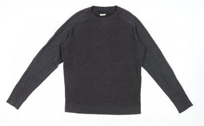 Jack & Jones Men Grey Cotton Pullover Jumper L