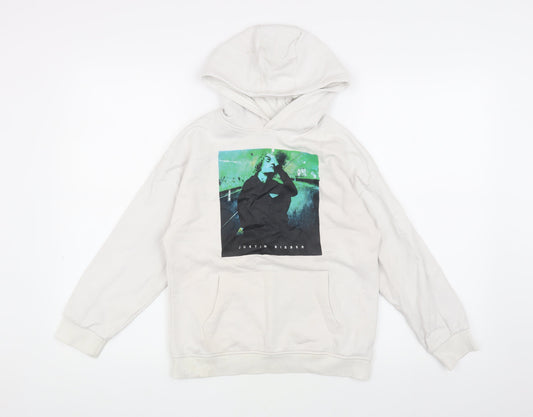 Just in Bieber Girls White Graphic Print Hoodie 9-10 Years