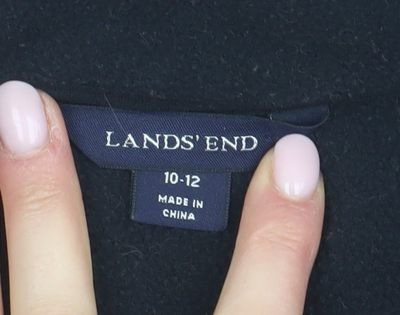 Lands' End Women's Black Nylon Jacket, Size 10, Stylish