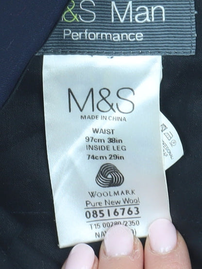 Marks & Spencer Men's Black Wool Dress Pants Size 38