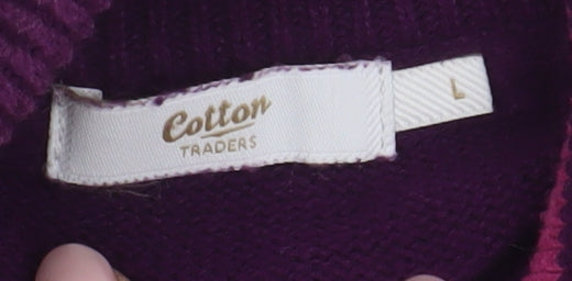Cotton Traders Women's Purple Jacket, Size L, Full Zip