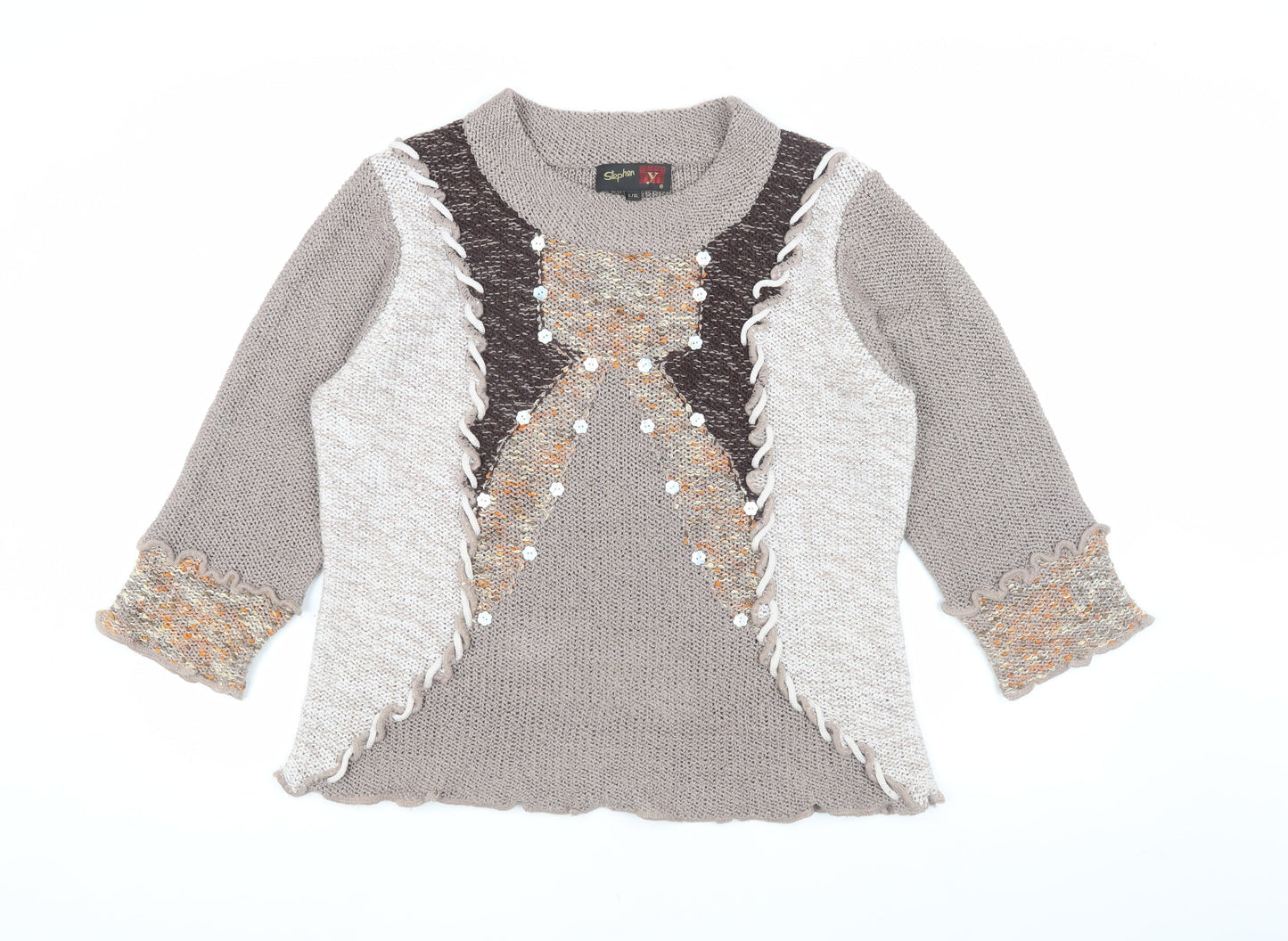 Stephen Women's Brown Pullover Jumper L/XL