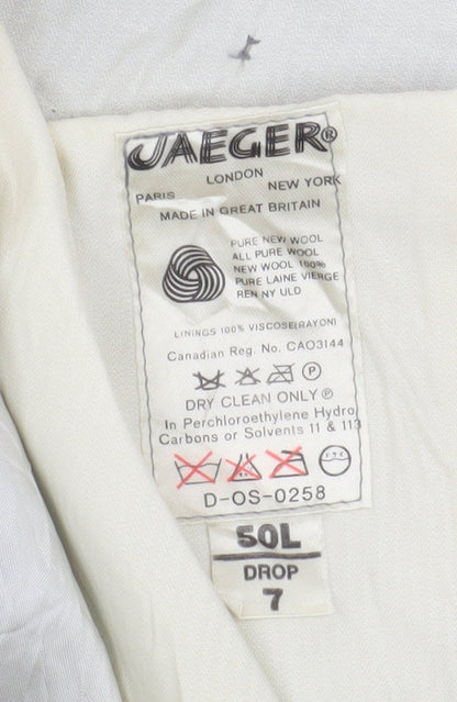 Close-up detail of Jaeger Men's Grey Pleated Dress Pants XL