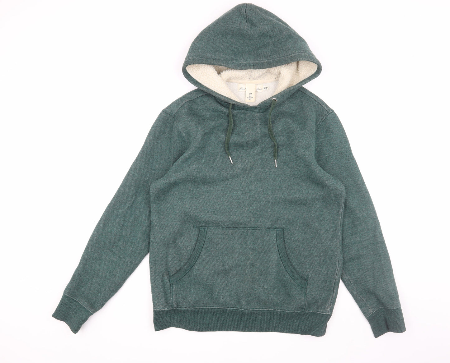 H&M Men's Green Pullover Hoodie M - Hooded Fleece